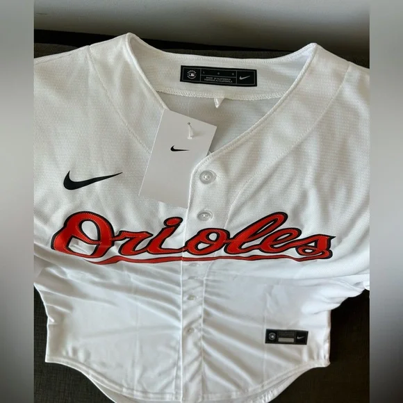 Nike Authentic Baltimore Orioles Baseball White Jersey with Patch Men’s Sz: L - Picture 2 of 5